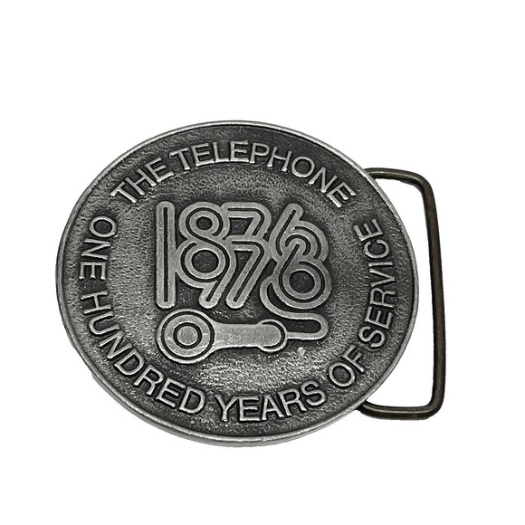 Vintage 1976 100th Anniversary Of The Telephone Bell System Pewter‎ Belt Buckle